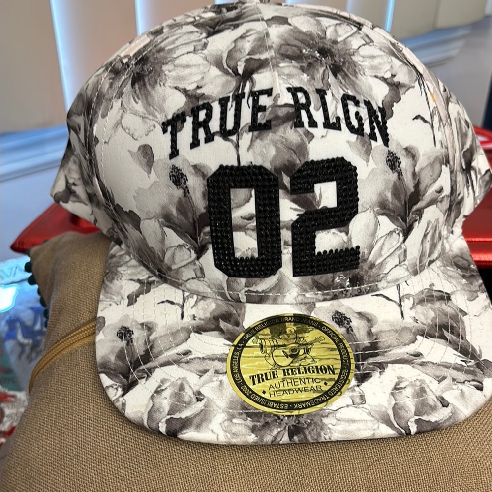 True Religion Monochrome Floral Cap